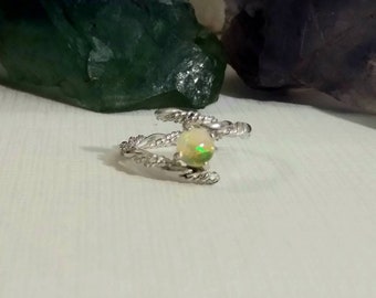 Size 5 Ethiopian Opal Sterling Silver Ring