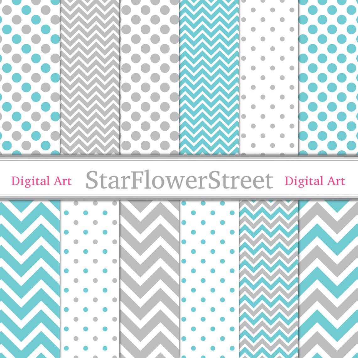 Boy Digital Paper Instant Download Chevron Polka Dot | Etsy