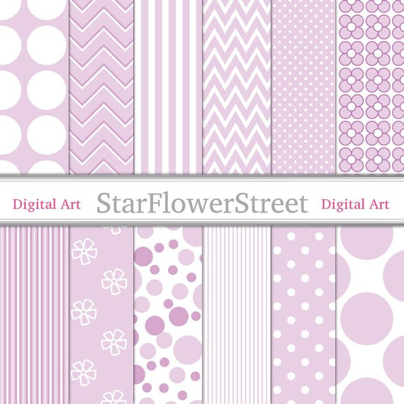Lila Digital Papier Muster Weiche Blass Lila Und Weiss Polka Etsy