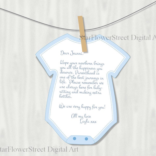 Baby Shower Decorations Boy Wishes for Baby advice cards Printable Cutout Blue digital download DIY party instant bodysuit cut out bbs