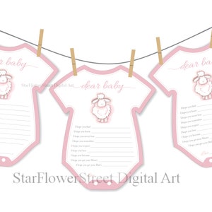 Lamb Baby Shower Decorations Little Lamb Baby Shower Dear Baby Décor  Banner Girl Games Printable Pink Clothesline