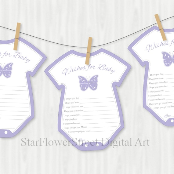 Butterfly Baby Shower Decorations Purple Lavender Lilac Wishes Etsy