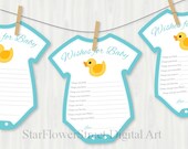 Rubber Ducky Baby Shower Decorations wishes for baby turquoise blue yellow duck wishes boy baby games printable download advice cards