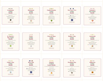 Mega Bundle 25 Printable Party Game Bundles, 125 Games for Every Holiday and Occasion, Instant Download PDF