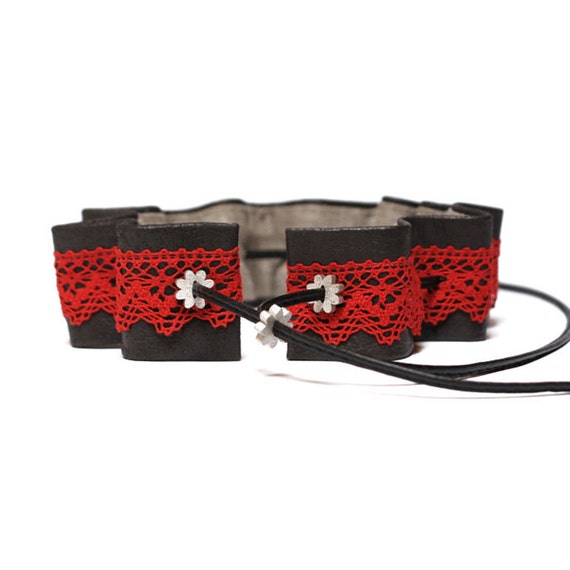 Items similar to Unique design leather lace collar, leather lace necklace, leather accessories