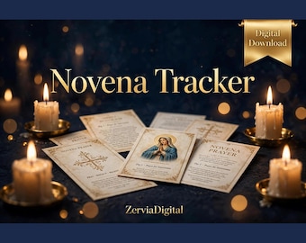 Suivi de prière de la neuvaine | Liste de contrôle catholique de 9 jours avec réflexions (Téléchargement numérique)