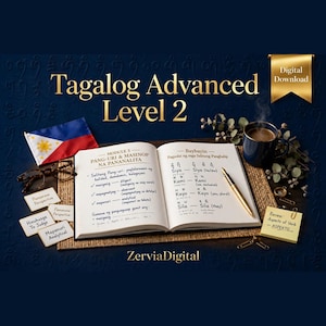 Hojas de trabajo de nivel 2 en tagalo, actividades avanzadas en filipino, lectura bilingüe (descarga digital)