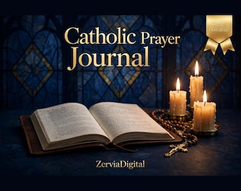 Diario de oración católico imprimible / Planificador de oración diario, gratitud y reflexiones sobre versículos bíblicos, registro de oraciones respondidas
