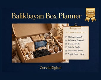 Planificador de cajas Balikbayan, lista de verificación de embalaje, seguimiento de artículos, registro de envíos (descarga digital)