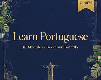 Learn Portuguese PDF Course | Beginner Brazilian Portuguese Study Guide: Phrases & Grammar | Self-Study Workbook