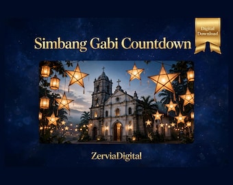 Simbang Gabi Tracker, cuenta regresiva de la misa del amanecer de 9 días, diario de Navidad filipino (descarga digital)