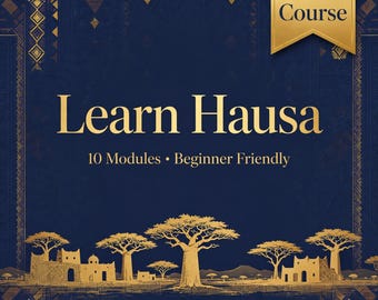 Cours PDF d'apprentissage du haoussa | 10 modules, idéal pour les débutants (téléchargement numérique)