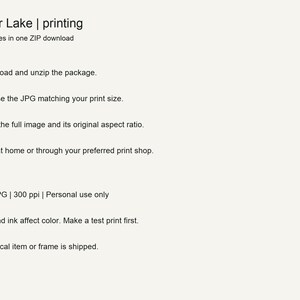 Printing guide for the Guitar Lake digital download