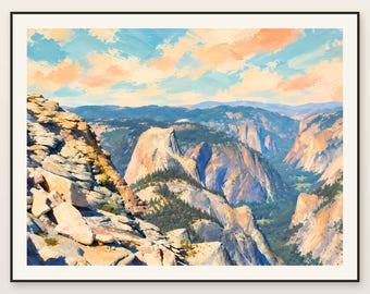 Half Dome Yosemite Travel Poster, Colorful Painted Art (Digital Download)
