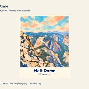 Half Dome place-name poster with a cream border