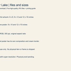 Guitar Lake files and print sizes in this set