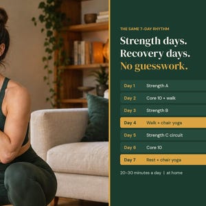 Women's Home Workout Bundle, Dumbbell, Calisthenics, Chair Yoga Challenges, Printable Fitness Planner PDF image 4