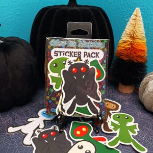 Pack of 6 Matte Vinyl Cryptid Stickers - Set A
