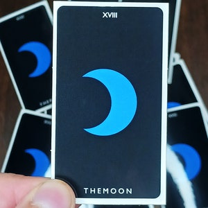 Moon Tarot Card 3&quot; Vinyl Glossy Sticker