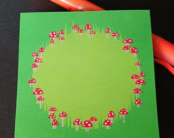 Mushroom Ring Sticky Note Pad