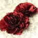 Burgundy Satin Fabric Carnation Flowers / Maroon Fabric Flower / FLW-13 NO CLIPS