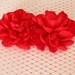 Red Satin Fabric Flower / 3.75 inch wide / NO PIN / Satin Flower FLW-09