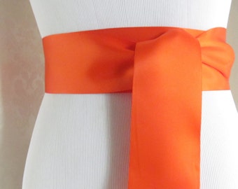 Orange Satin  Ribbon Sash /  Ribbon Sash /DIY Sash /  Orange