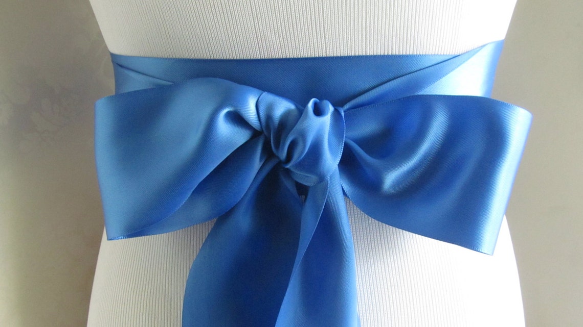 Royal Blue Bridal Sash / Double Face Sash Ribbon / Ribbon Sash / 12ft ...