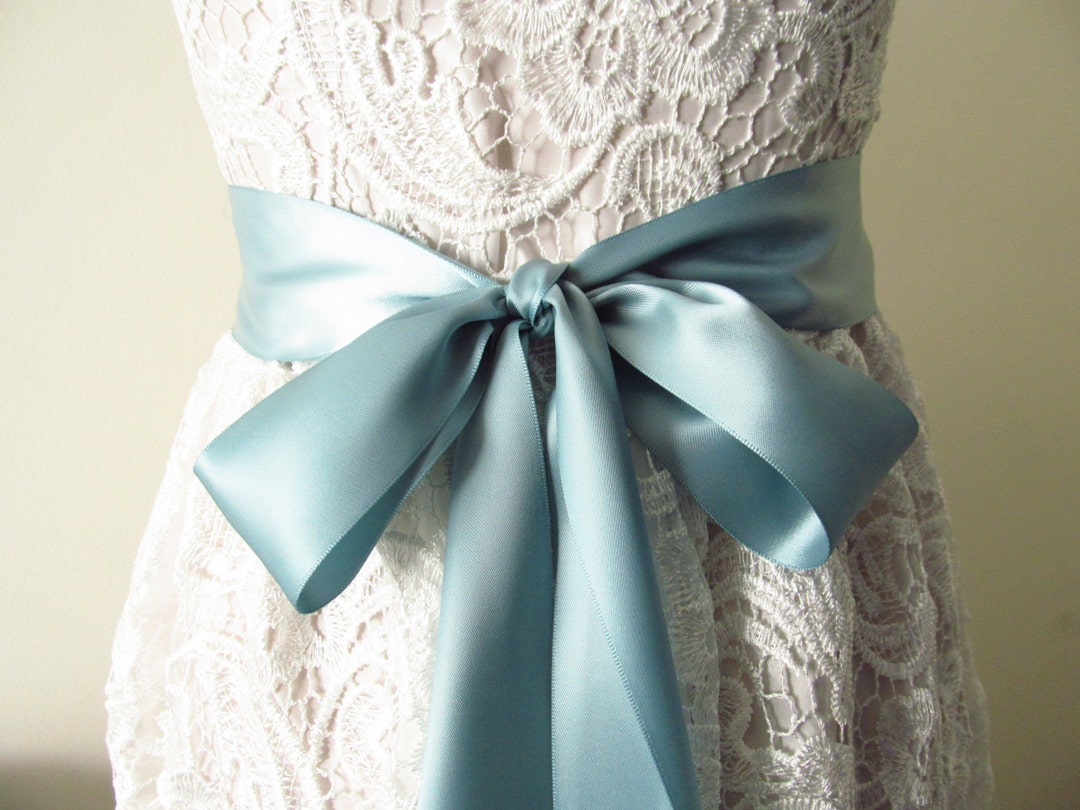 Blue Nile Bridal Sash / Double Face Sash Ribbon / Satin Ribbon Sash ...
