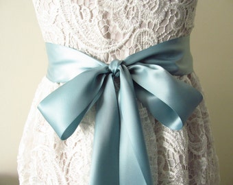 Blue Nile Bridal Sash / Double Face Sash  Ribbon / Satin Ribbon Sash Belt /  DIY sash