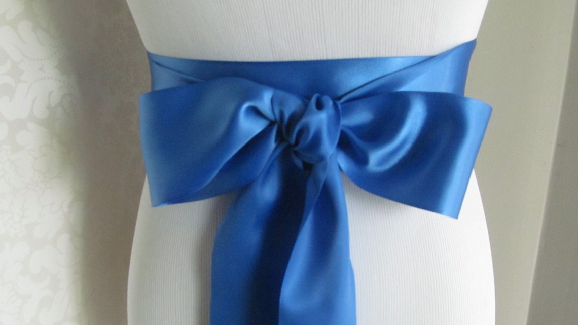 Royal Blue Bridal Sash / Double Face Sash Ribbon / Ribbon Sash / 12ft ...