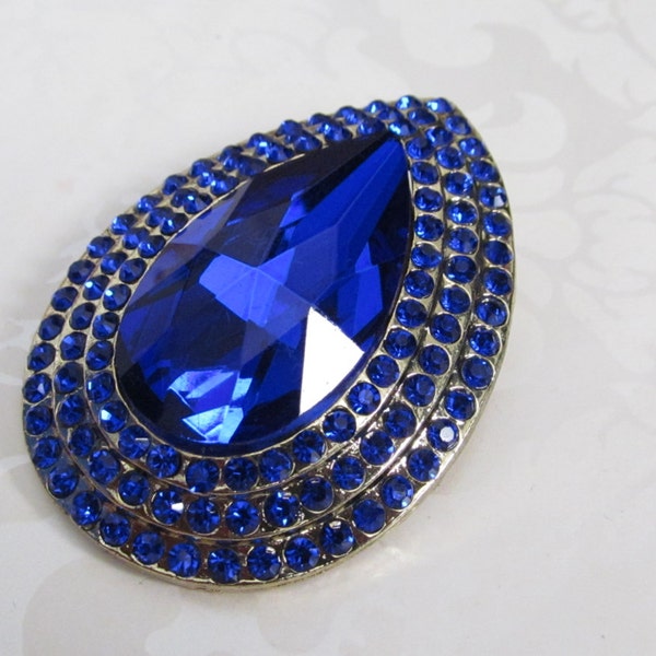 Royal blau Strass Brosche blau braut Brosche Kristall Brosche Komponenten- / RBR-52 blau