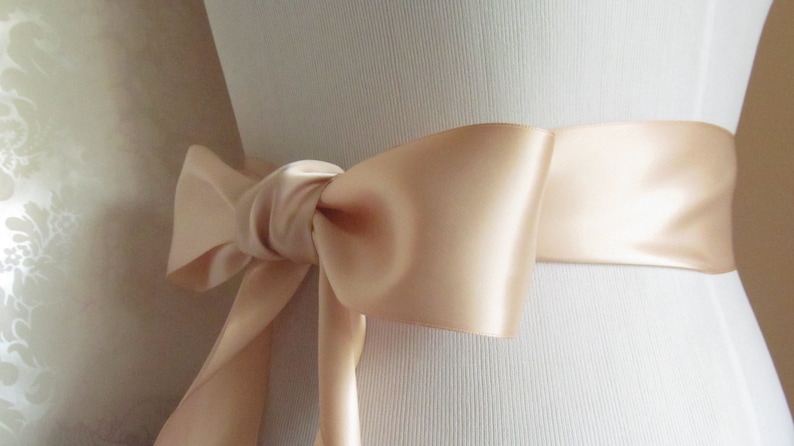 Blush Satin Ribbon Sash / Double face satin Sash / DIY Sash / 12ft sash / 9ft sash / 6ft sash image 2