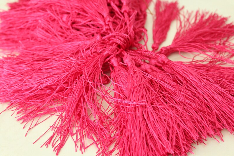 Hot Pink Polyester Tassel With Fringe / TASL0105 Etsy