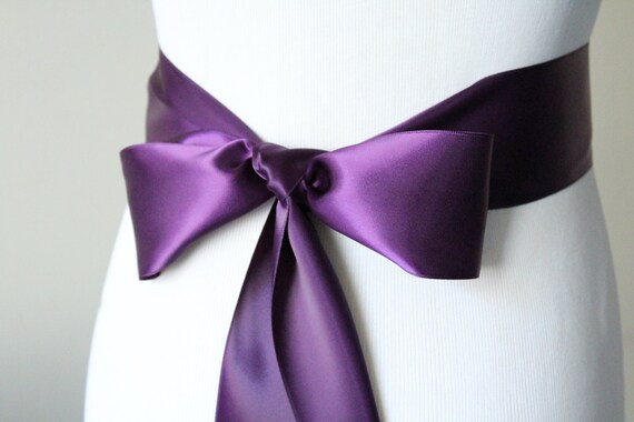 Double faced shop satin ribbon sash