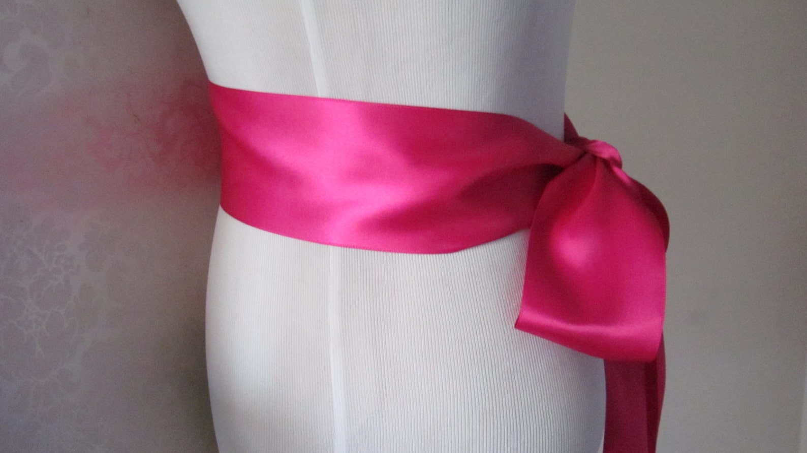 Fuschia Double Face Sash Ribbon / Ribbon Sash / 12ft Sash / 9 Etsy