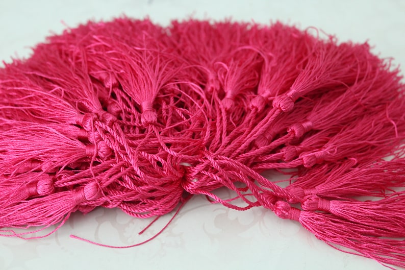 Hot Pink Polyester Tassel With Fringe / TASL0105 Etsy