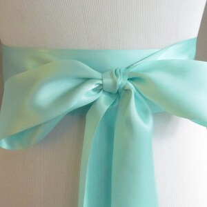 Aqua Bridal Sash / Double Face Sash Ribbon / Ribbon Sash / 12ft Sash ...