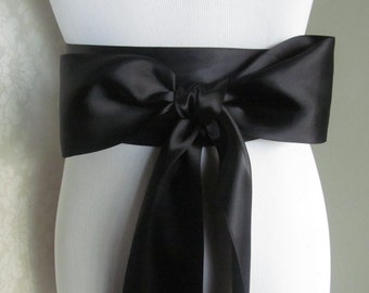 Black Double Face Sash  Ribbon /  Ribbon Sash /    12ft sash / 9ft sash / 6ft sash