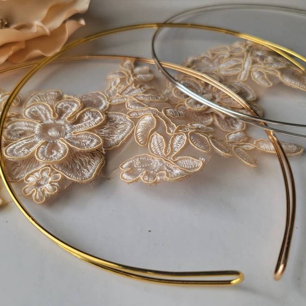 Double Metal Headband with Loop. Gold / Silver / Rose Gold