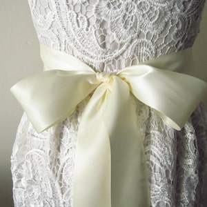 Candlelight Bridal Sash / Double Face Satin Ribbon Sash /  Satin Ribbon Sash