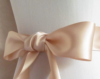 Blush Satin Ribbon Sash / Double face satin Sash /  DIY Sash / 12ft sash / 9ft sash / 6ft sash