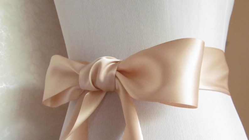 Blush Satin Ribbon Sash / Double face satin Sash / DIY Sash / 12ft sash / 9ft sash / 6ft sash image 1