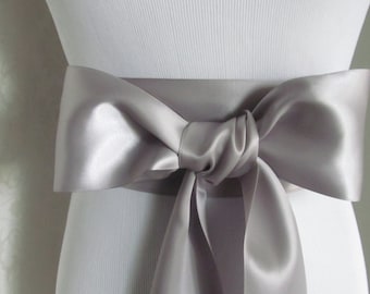 Silver Ribbon Sash / Double Face Sash  Ribbon / DIY sash /  Ribbon Sash   / Silver