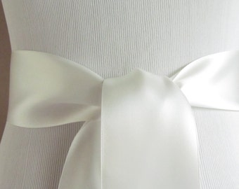 Off-White Satin Ribbon Sash / Double face satin Sash /  DIY Sash /