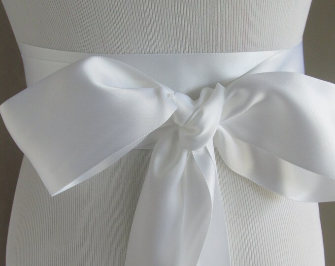 White Double Face Sash Ribbon / Ribbon Sash / 12ft Sash / 9ft Sash ...