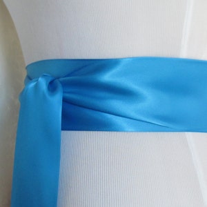Aegean Blue Bridal Sash / Simple Ribbon Sash / Satin Sash / DIY Sash ...