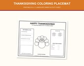 Thanksgiving Coloring Placemat Printable Kids Activity Mat Dinner Table Games Thanksgiving Word Scramble Activity Sheet Thanksgiving PDF