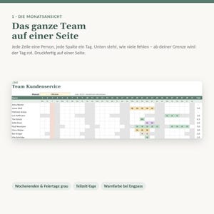 Vacation Planner 2027 Excel for Teams | Public Holidays in all 16 German States | Remaining Vacation Days, Half Days | No Macros Required image 2