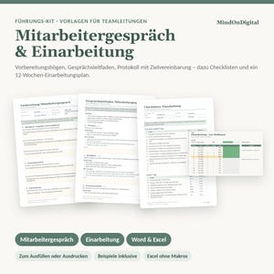 Conjunto de plantillas de Excel y Word para líderes de equipo | Planificador de vacaciones 2027, seguimiento del tiempo, evaluación de empleados, plan de incorporación imagen 4
